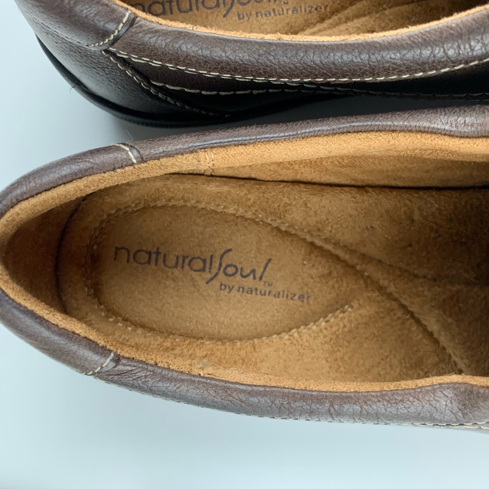 Natural Soul by Naturalizer Raise Loafers Slip On Brown Leather Women’s 8.5 - Picture 6 of 11
